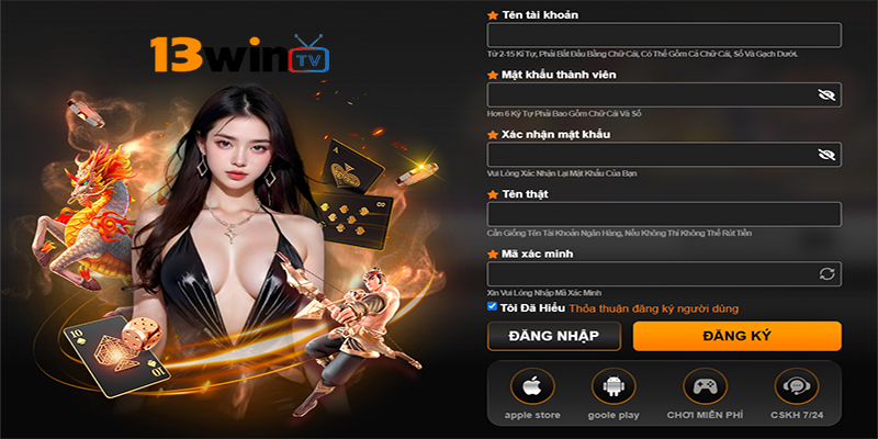 Cách đăng ký tài khoản 13win dành cho người mới chơi siêu dễ